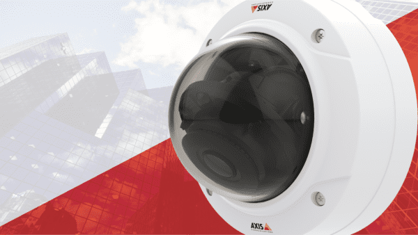 axis camera on a white and red background