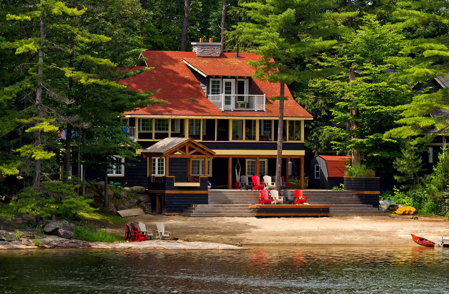 cottage on a lake