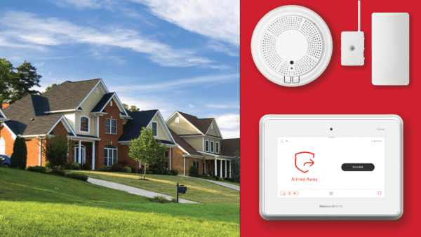 house with security system devices